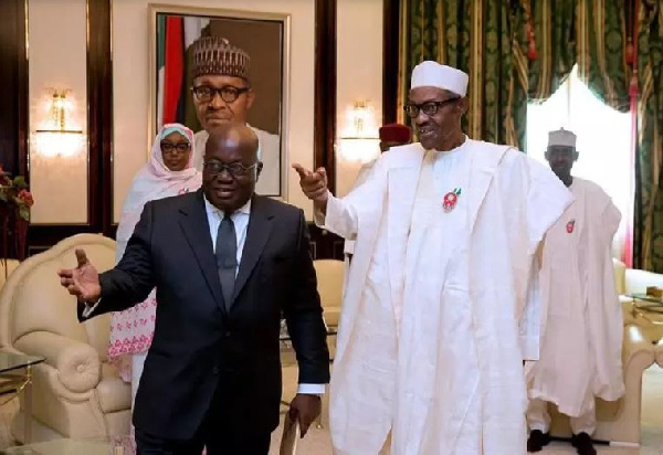 Nana Addo Dankwa Akufo-Addo, President of Ghana(L) & Buhari Mahamadu, President of Nigeria (R)