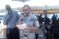 USAID/Ghana Economic Growth Office Director, Kevin Sharp presenting his message