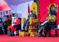 Left - Right: CJ Anin-Yeboah, President Akufo-Addo and Speaker Bagbin