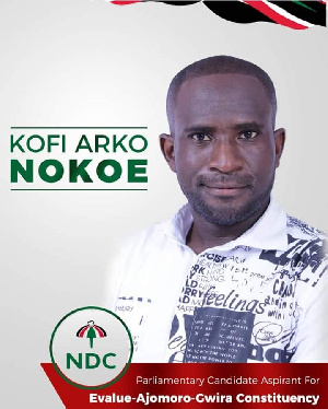 Kofi Arkoe Nokoe was aspiring to represent Evalue Ajomoro Gwira Constituency