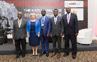 CEO of AIMS with Prof. Francis Allotey, Canadian High Commissioner to Ghana, and others at the event