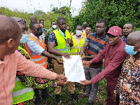 The handing over of agenda 111 site to contractors in  Akatsi South