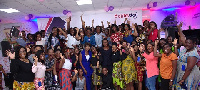 A group photo of AirtelTigo female employees and speakers