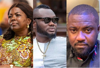 Lydia Alhassan, Prince David Osei and John Dumelo and John Dumelo (L - R)