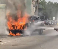 SUV catches fire in Adum