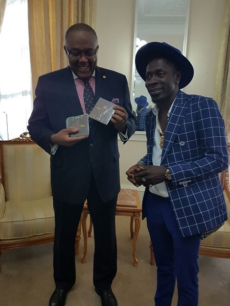 Shatta Wale with Hon. Victor Smith, Ghanaian High Commissioner to UK