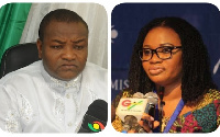 Hassan Ayariga and Charlotte Osei, Chairperson of the Electoral Commission