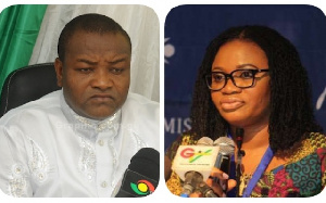 Hassan Ayariga and Charlotte Osei, Chairperson of the Electoral Commission