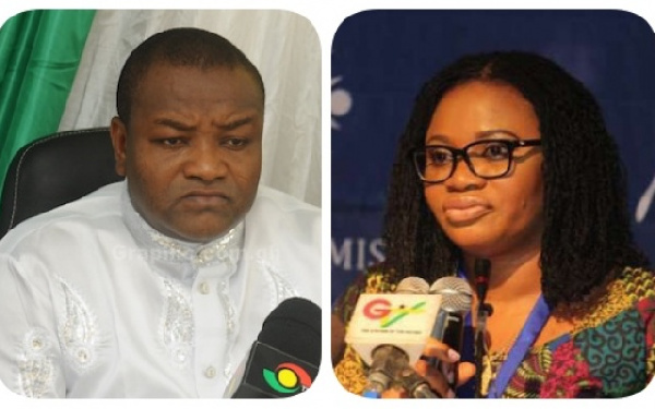 Hassan Ayariga and Charlotte Osei, Chairperson of the Electoral Commission