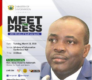 Isaac Asiamah's interaction with the media will air live on TV