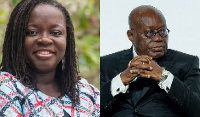 Prof. Nana Aba Appiah Amfo (left) and President Nana Addo Dankwa Akufo-Addo