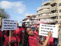 Some of the law students demonstrating