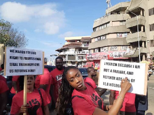 Some of the law students demonstrating