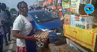 The driver nearly mowed down the vendor who was at post when the incident occurred