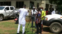 Some of the journalists denied access to the assembly hall