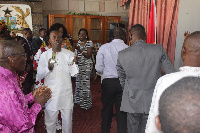 Some persons at the Thanksgiving Service dancing