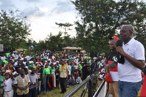 Vice President Amissah-Arthur addressed hundreds of NDC party supporter at the campaign launch