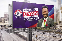 Fake billboard of Asamoah Gyan seeking to contest in NPP primary