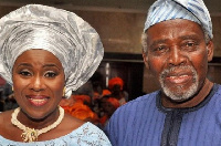 Veteran actress, Joke Silva and her husband, Olu Jacobs