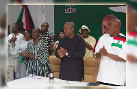 Asiedu Nketia (L), President Mahama and other NDC executives