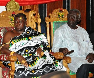 Asantehene Otumfuo Osei Tutu II with former President Kufuor