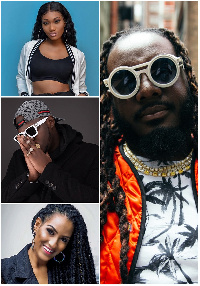 A grid of Wendy Shay, Medikal, Juliet Ibrahim and T-Pain