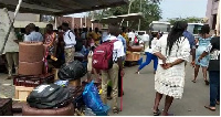 Some stranded parents and children at the school premises