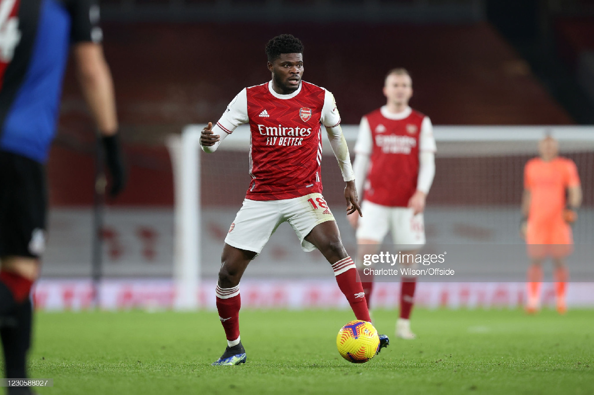 Thomas Partey in action for Arsenal