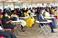 NRM Members of Parliament attend a meeting chaired by President Museveni