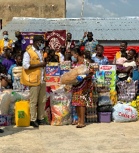 Lions Clubs making the presentation to the Weep Not Child Orphanage