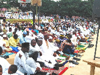 Muslims praying