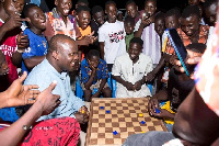 Samuel Abu Jinapor in the midst of his constituents