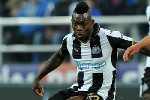 Christian Atsu scored a goal from a freekick for Newcastle United