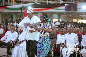 Former President Mahama dancing at the ceremony