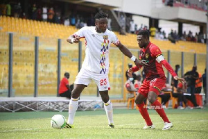 A photo of a Ghana Premier League game between Hearts of Oak and Asante Kotoko