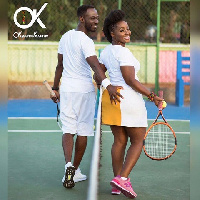 Okyeame Kwame with his wife Anica