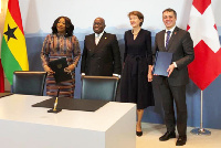 President Akufo-Addo, Foreign Affairs Minister, Shirley Ayorkor Botchwey, with Swiss officials