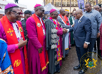 Akufo-Addo with some clergy members