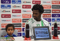 Ghana goalkeeper Razak Brimah with son Nasser