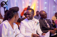 Okyeame Kwame with his wife Annica