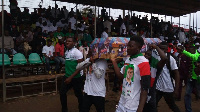 Some NDC supporters were seen carrying Nana Addo branded coffin at the party