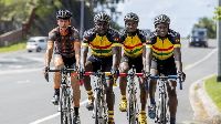 Ghana Cyling team in a race at the Commonwealth Games