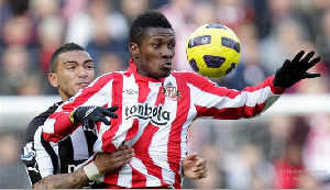 Asamoah Gyan scored 10 goals in the Premier League for Sunderland