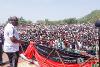 Former President John Dramani Mahama addresses NDC supporters in Bolgatanga