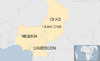 A map showing Cameroon and surrounding neighbours