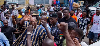 John Mahama being ushered into the Chief Imam's residence