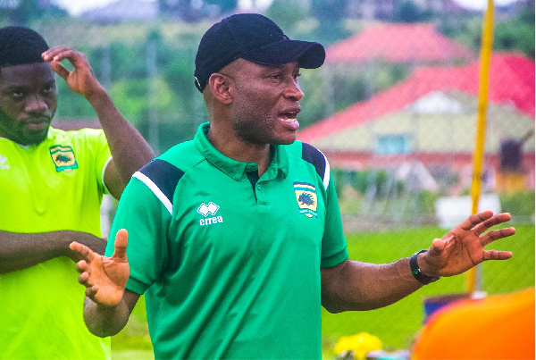 Kotoko's new coach Prosper Nerteh Ogum takes charge of his first training session