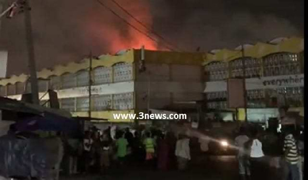 Kanseshie market on fire