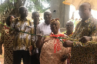 Sam Pyne (right) at the inauguration of the classroom project