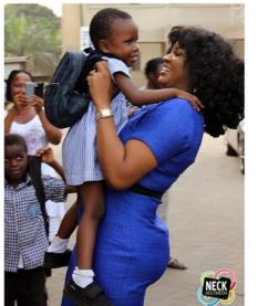 Omotola Jalade-Ekeinde visits Osu Childrens Home